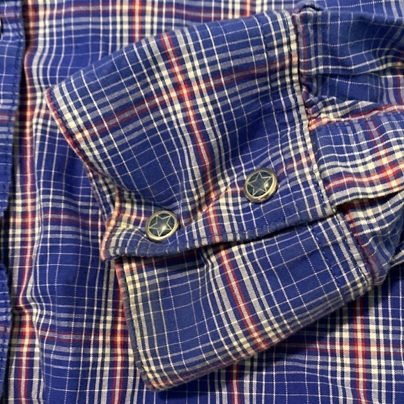 Wrangler full snap button down long sleeve national Patriot embroidered shirt s - Picture 11 of 13